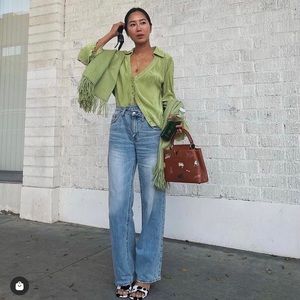 Pistola Bobbi wide leg cross over jean like new!